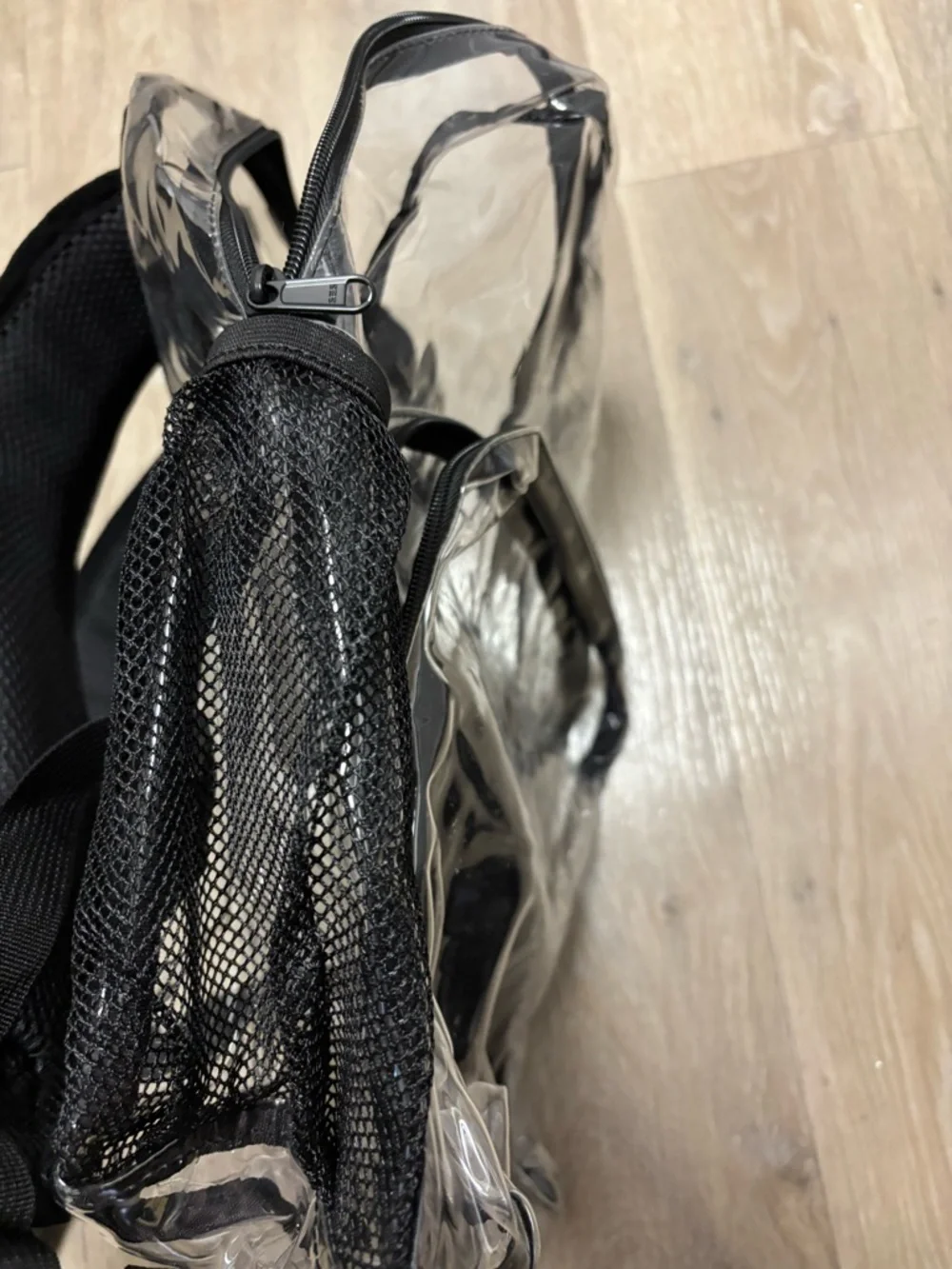 Unk Clear Backpack with Black Mesh Accents - Picture 3 of 4